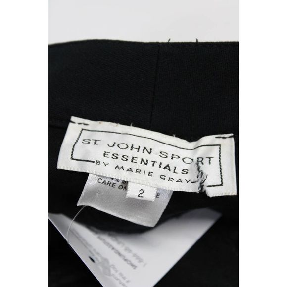 St. John Sport By Marie Gray Womens High Rise Pleated Trouser Pants Black Size 2 - Picture 5 of 7